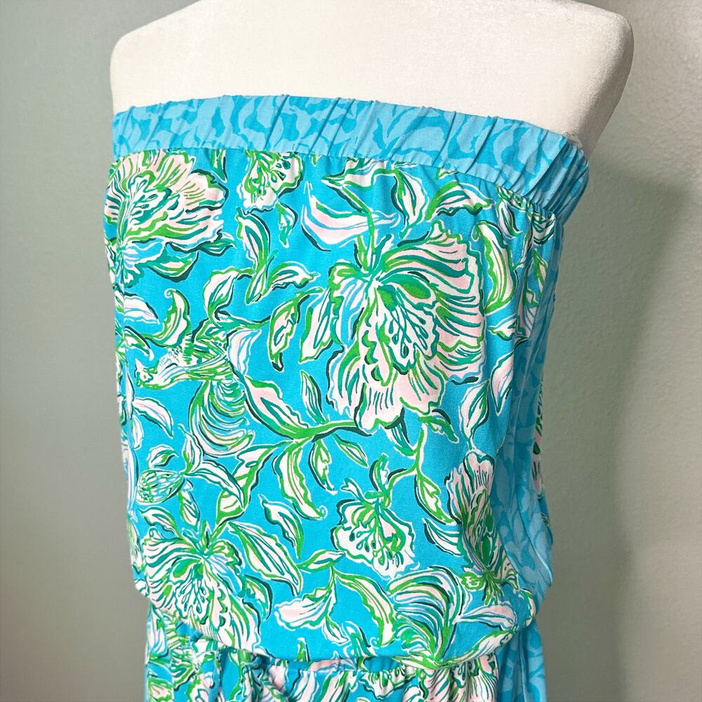 Lilly Pulitzer Rikki Strapless Romper Cumulus Blue Chick Magnet Women’s Size M - Picture 4 of 14